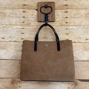 Tory Burch Small Blake Suede Tote - River Rock NWT